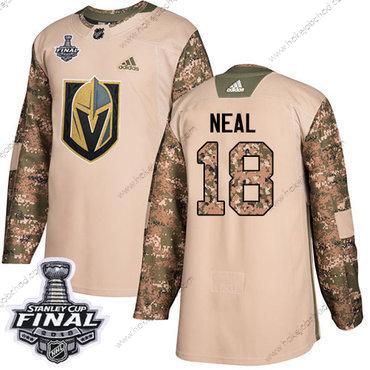 Adidas Muž Zlatoen Knights #18 James Neal Camo Autentické 2017 Veterans Day 2018 Stanley Cup Final Sešitý NHL Dres