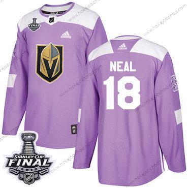 Adidas Muž Zlatoen Knights #18 James Neal Nachový Autentické Bojuje proti rakovině 2018 Stanley Cup Final Sešitý NHL Dres