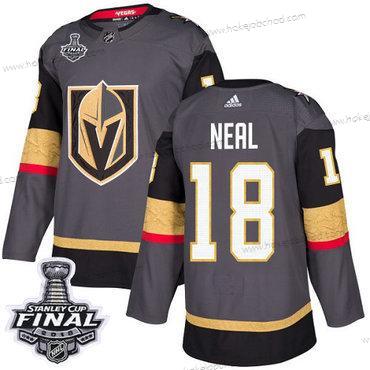 Adidas Muž Zlatoen Knights #18 James Neal Šedá Domácí Autentické 2018 Stanley Cup Final Sešitý NHL Dres