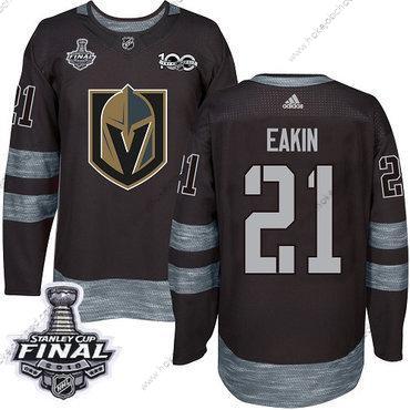 Adidas Muž Zlatoen Knights #21 Cody Eakin Černá 1917-2017 100th Výročí 2018 Stanley Cup Final Sešitý NHL Dres