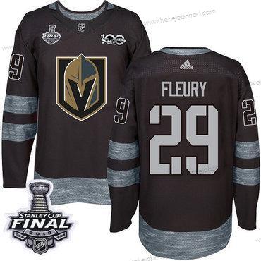 Adidas Muž Zlatoen Knights #29 Marc-Andre Fleury Černá 1917-2017 100th Výročí 2018 Stanley Cup Final Sešitý NHL Dres