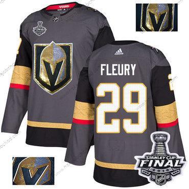 Adidas Muž Zlatoen Knights #29 Marc-Andre Fleury Šedá Domácí Autentické Zlato 2018 Stanley Cup Final Sešitý NHL Dres