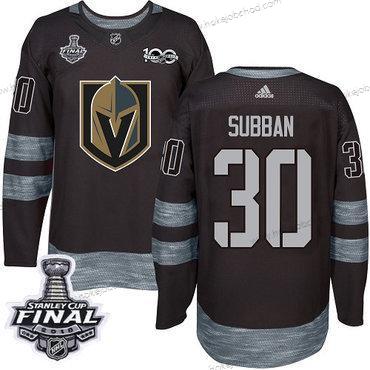 Adidas Muž Zlatoen Knights #30 Malcolm Subban Černá 1917-2017 100th Výročí 2018 Stanley Cup Final Sešitý NHL Dres