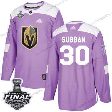 Adidas Muž Zlatoen Knights #30 Malcolm Subban Nachový Autentické Bojuje proti rakovině 2018 Stanley Cup Final Sešitý NHL Dres