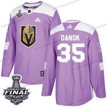 Adidas Muž Zlatoen Knights #35 Oscar Dansk Nachový Autentické Bojuje proti rakovině 2018 Stanley Cup Final Sešitý NHL Dres