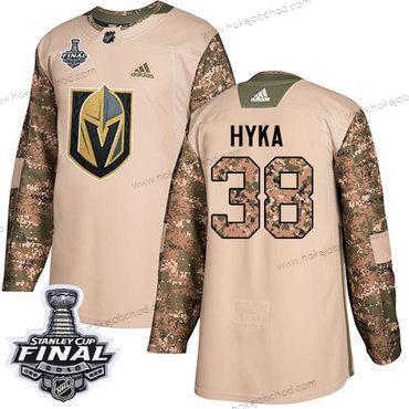 Adidas Muž Zlatoen Knights #38 Tomas Hyka Camo Autentické 2017 Veterans Day 2018 Stanley Cup Final Sešitý NHL Dres