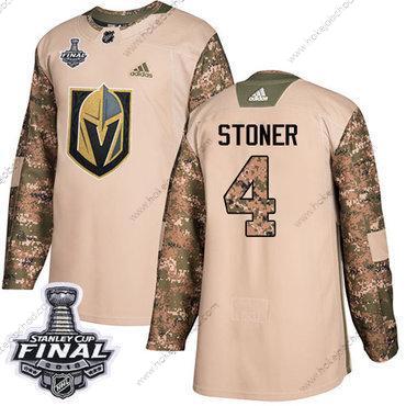 Adidas Muž Zlatoen Knights #4 Clayton Stoner Camo Autentické 2017 Veterans Day 2018 Stanley Cup Final Sešitý NHL Dres