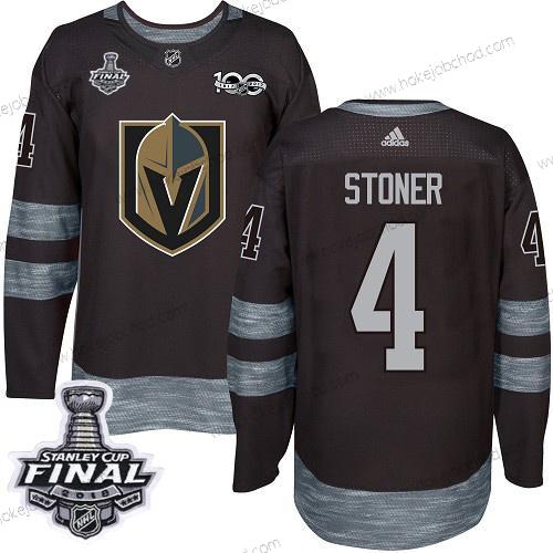 Adidas Muž Zlatoen Knights #4 Clayton Stoner Černá 1917-2017 100th Výročí 2018 Stanley Cup Final Sešitý NHL Dres