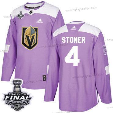 Adidas Muž Zlatoen Knights #4 Clayton Stoner Nachový Autentické Bojuje proti rakovině 2018 Stanley Cup Final Sešitý NHL Dres