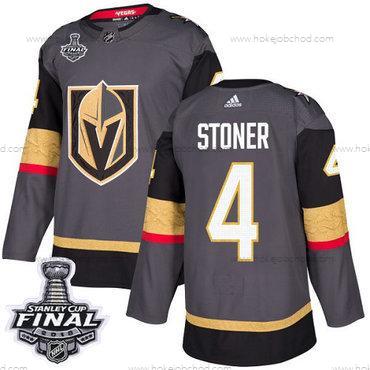 Adidas Muž Zlatoen Knights #4 Clayton Stoner Šedá Domácí Autentické 2018 Stanley Cup Final Sešitý NHL Dres