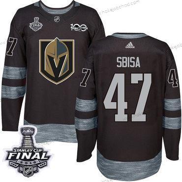 Adidas Muž Zlatoen Knights #47 Luca Sbisa Černá 1917-2017 100th Výročí 2018 Stanley Cup Final Sešitý NHL Dres