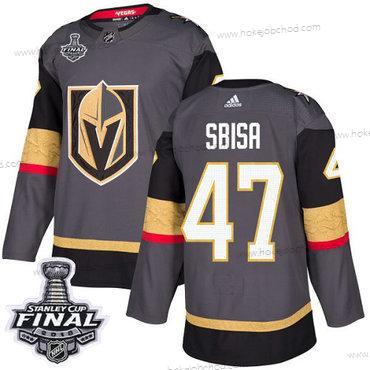 Adidas Muž Zlatoen Knights #47 Luca Sbisa Šedá Domácí Autentické 2018 Stanley Cup Final Sešitý NHL Dres