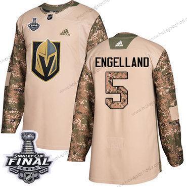 Adidas Muž Zlatoen Knights #5 Deryk Engelland Camo Autentické 2017 Veterans Day 2018 Stanley Cup Final Sešitý NHL Dres