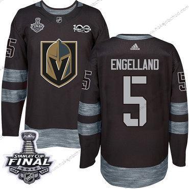 Adidas Muž Zlatoen Knights #5 Deryk Engelland Černá 1917-2017 100th Výročí 2018 Stanley Cup Final Sešitý NHL Dres