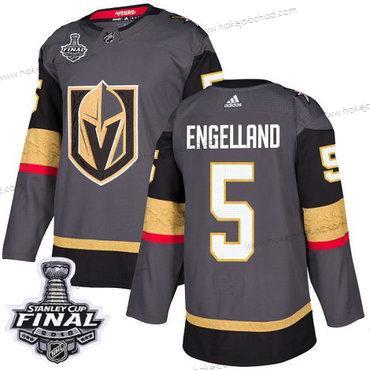 Adidas Muž Zlatoen Knights #5 Deryk Engelland Šedá Domácí Autentické 2018 Stanley Cup Final Sešitý NHL Dres