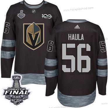 Adidas Muž Zlatoen Knights #56 Erik Haula Černá 1917-2017 100th Výročí 2018 Stanley Cup Final Sešitý NHL Dres