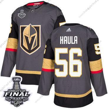 Adidas Muž Zlatoen Knights #56 Erik Haula Šedá Domácí Autentické 2018 Stanley Cup Final Sešitý NHL Dres