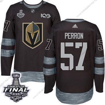 Adidas Muž Zlatoen Knights #57 David Perron Černá 1917-2017 100th Výročí 2018 Stanley Cup Final Sešitý NHL Dres