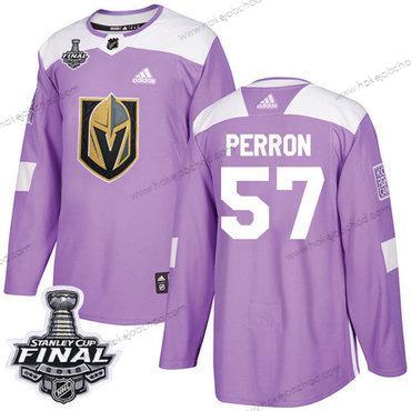 Adidas Muž Zlatoen Knights #57 David Perron Nachový Autentické Bojuje proti rakovině 2018 Stanley Cup Final Sešitý NHL Dres