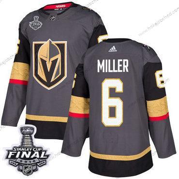 Adidas Muž Zlatoen Knights #6 Colin Miller Šedá Domácí Autentické 2018 Stanley Cup Final Sešitý NHL Dres