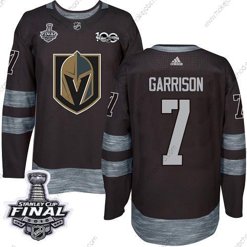 Adidas Muž Zlatoen Knights #7 Jason Garrison Černá 1917-2017 100th Výročí 2018 Stanley Cup Final Sešitý NHL Dres