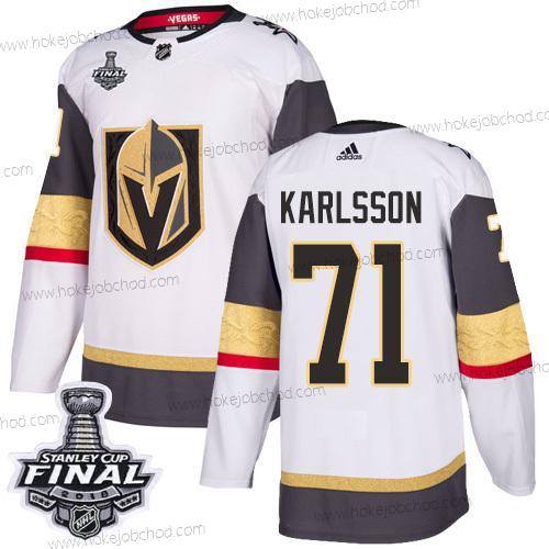 Adidas Muž Zlatoen Knights #71 William Karlsson Bílý Road Autentické 2018 Stanley Cup Final Sešitý NHL Dres