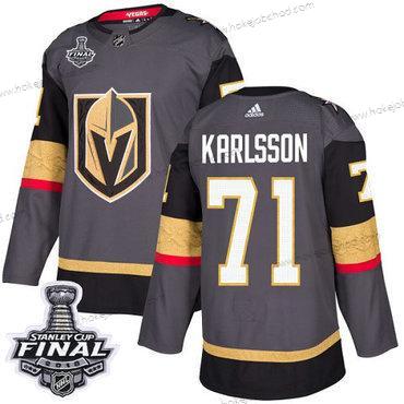 Adidas Muž Zlatoen Knights #71 William Karlsson Šedá Domácí Autentické 2018 Stanley Cup Final Sešitý NHL Dres