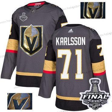 Adidas Muž Zlatoen Knights #71 William Karlsson Šedá Domácí Autentické Zlato 2018 Stanley Cup Final Sešitý NHL Dres