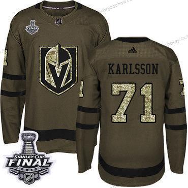 Adidas Muž Zlatoen Knights #71 William Karlsson Zelená Salute to Service 2018 Stanley Cup Final Sešitý NHL Dres