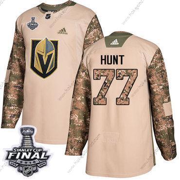 Adidas Muž Zlatoen Knights #77 Brad Hunt Camo Autentické 2017 Veterans Day 2018 Stanley Cup Final Sešitý NHL Dres