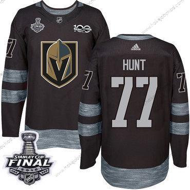 Adidas Muž Zlatoen Knights #77 Brad Hunt Černá 1917-2017 100th Výročí 2018 Stanley Cup Final Sešitý NHL Dres