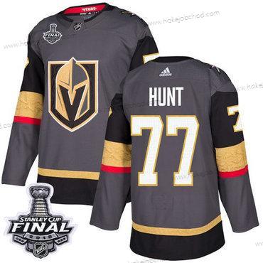 Adidas Muž Zlatoen Knights #77 Brad Hunt Šedá Domácí Autentické 2018 Stanley Cup Final Sešitý NHL Dres