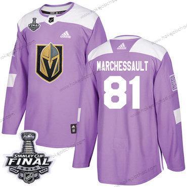 Adidas Muž Zlatoen Knights #81 Jonathan Marchessault Nachový Autentické Bojuje proti rakovině 2018 Stanley Cup Final Sešitý NHL Dres