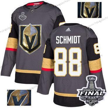 Adidas Muž Zlatoen Knights #88 Nate Schmidt Šedá Domácí Autentické Zlato 2018 Stanley Cup Final Sešitý NHL Dres