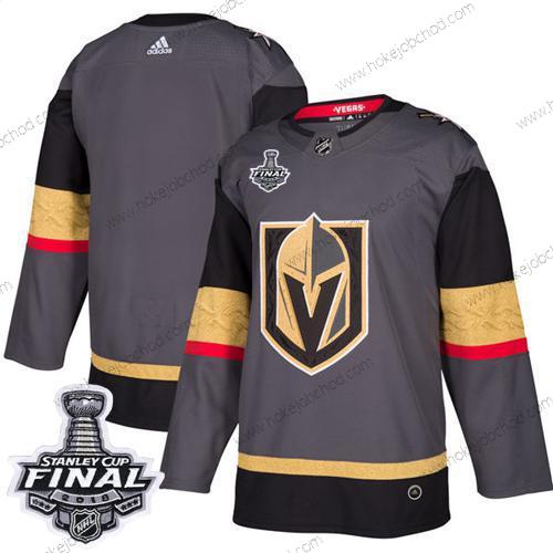 Adidas Muž Zlatoen Knights Prázdný Šedá Domácí Autentické 2018 Stanley Cup Final Sešitý NHL Dres