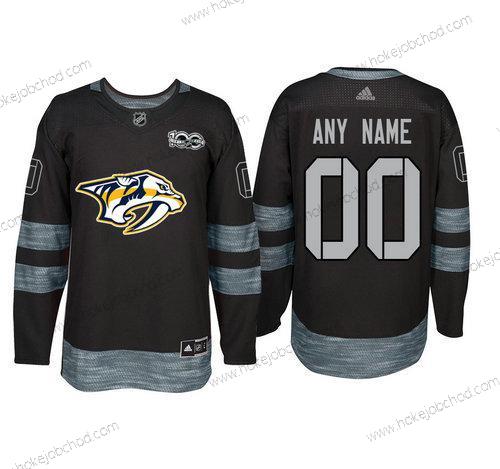 Adidas Nashville Predators Přizpůsobené Černá 1917-2017 100th Výročí Sešitý NHL Dres