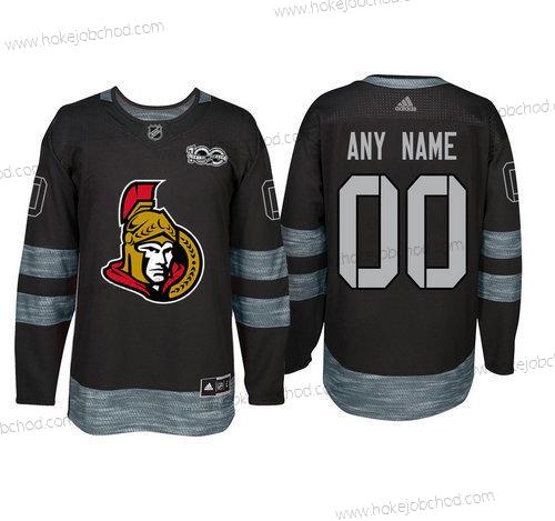 Adidas Ottawa Senators Přizpůsobené Černá 1917-2017 100th Výročí Sešitý NHL Dres