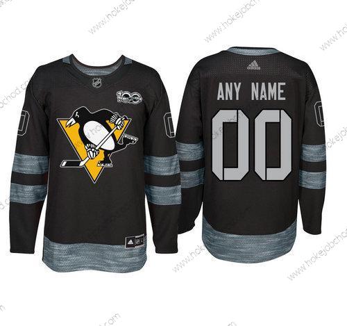 Adidas Pittsburgh Penguins Přizpůsobené Černá 1917-2017 100th Výročí Sešitý NHL Dres