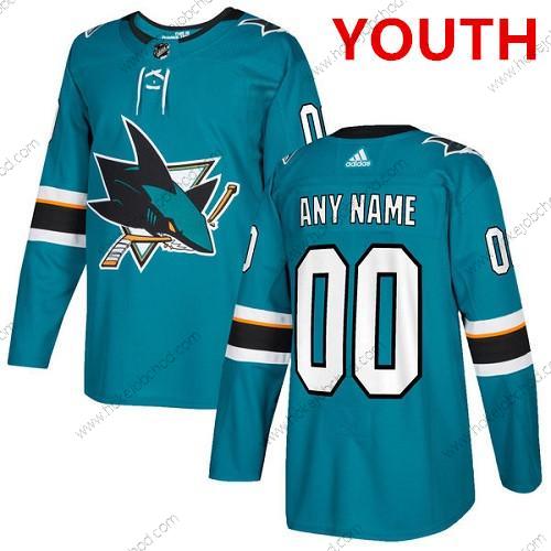 Adidas San Jose Sharks Přizpůsobené Autentické Modrozelená Domácí NHL Dres