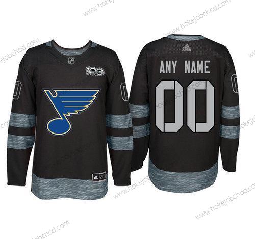 Adidas St. Louis Blues Přizpůsobené Černá 1917-2017 100th Výročí Sešitý NHL Dres