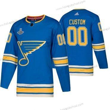 Adidas St. Louis Blues Přizpůsobené Modrý Náhradní 2019 Stanley Cup Champions Dres