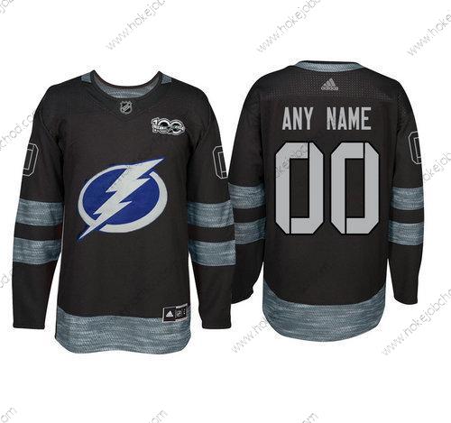 Adidas Tampa Bay Lightning Přizpůsobené Černá 1917-2017 100th Výročí Sešitý NHL Dres