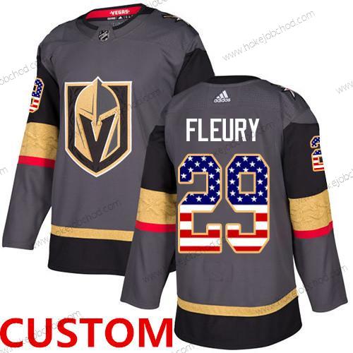 Adidas Vegas Golden Knights Přizpůsobené Šedá Domácí Autentické USA Flag Sešitý NHL Dres