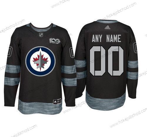 Adidas Winnipeg Jets Přizpůsobené Černá 1917-2017 100th Výročí Sešitý NHL Dres