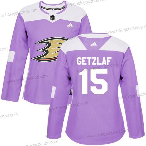 Adidas Žena Anaheim Ducks #15 Ryan Getzlaf Nachový Autentické Bojuje proti rakovině Sešitý NHL Dres