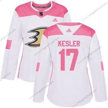 Adidas Žena Anaheim Ducks #17 Ryan Kesler Bílý Růžový Autentické Sešitý NHL Dres