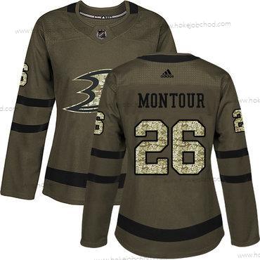 Adidas Žena Anaheim Ducks #26 Brandon Montour Zelená Salute to Service Sešitý NHL Dres