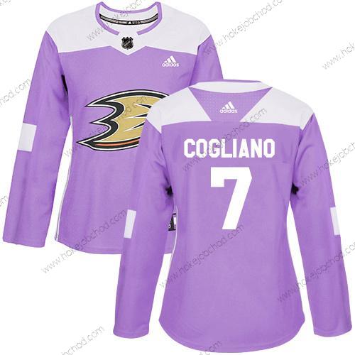 Adidas Žena Anaheim Ducks #7 Andrew Cogliano Nachový Autentické Bojuje proti rakovině Sešitý NHL Dres