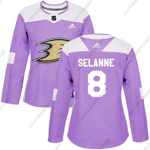 Adidas Žena Anaheim Ducks #8 Teemu Selanne Nachový Autentické Bojuje proti rakovině Sešitý NHL Dres