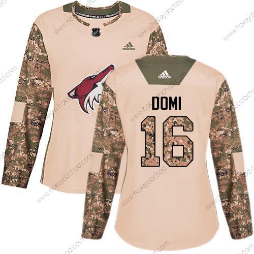 Adidas Žena Arizona Coyotes #16 Max Domi Camo Autentické 2017 Veterans Day Sešitý NHL Dres